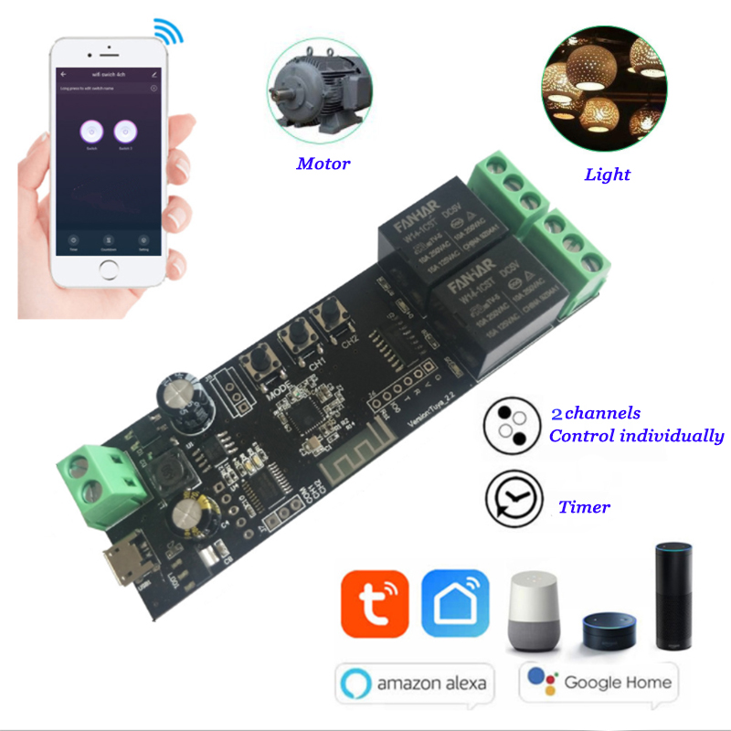Diy Home Automation Controller - 2ch tuya wi fi placa de